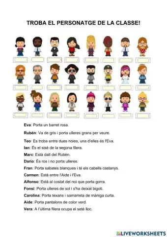 Troba el personatge de la classe!