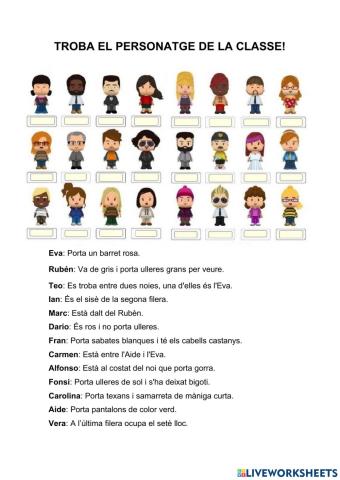 Troba el personatge de la classe!