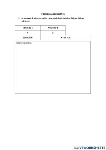 Problemas ecuaciones