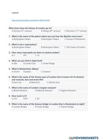 London video exercise