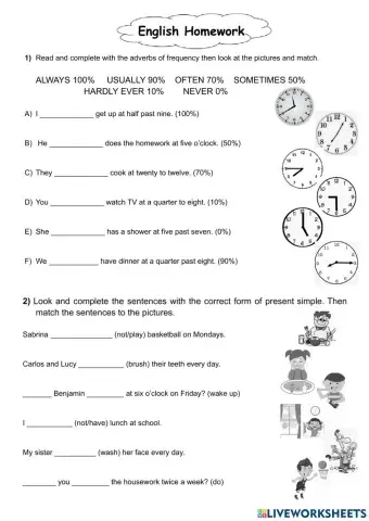 Present Simple Practice and The Time