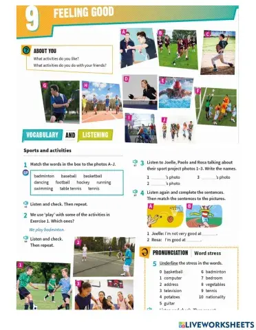 Prepare A1 NUS u9 Vocabulary