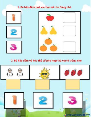 Bé hãy đếm và chọn kết quả đúng