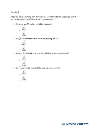 IE3, Unit 7, Speaking, Exercise 6
