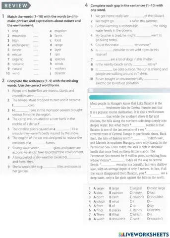 Review OET B1 Nature