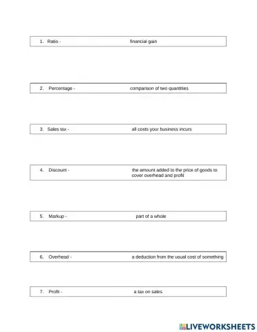 Vocabulary applied math