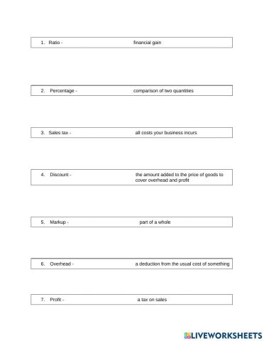 Vocabulary applied math