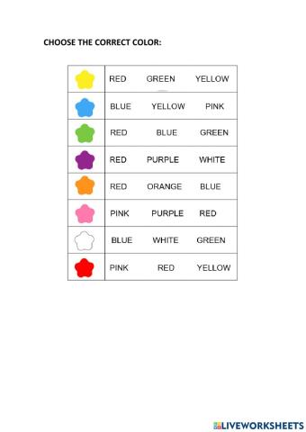 Choose the correct color