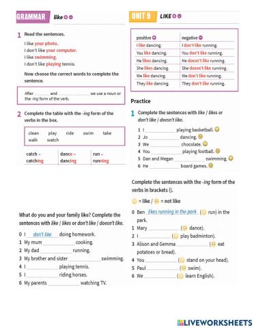 Prepare A1 NUS u9 Grammar