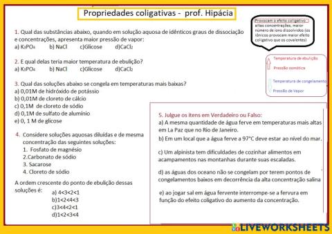 Propriedades Coligativas