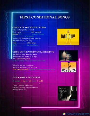 First Conditional Songs