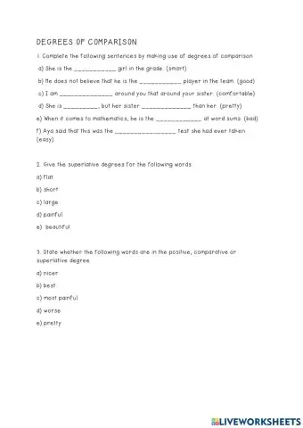 Degrees of comparison