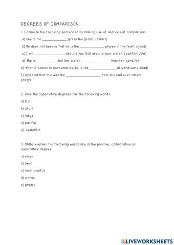 Degrees of comparison