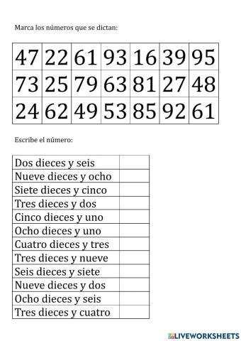 Tabla numérica1