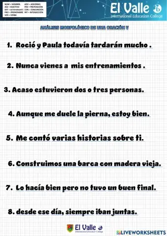 Clases de palabras V