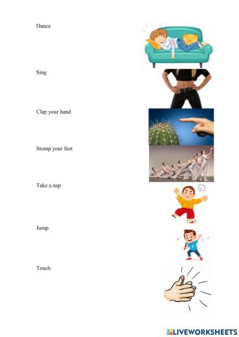 Action Worksheet for Grade 1