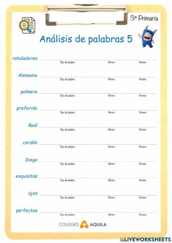Análisis de palabras T2-5