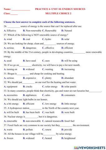 English 7 unit 10 multiple choice 2