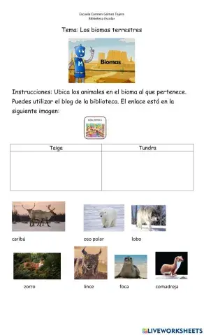 Biomas terrestres: Animales de la tundra y la taiga