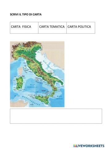 Inserisci il tipo di cartina