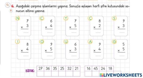 Şi̇freli̇ çarpma i̇şlemi̇