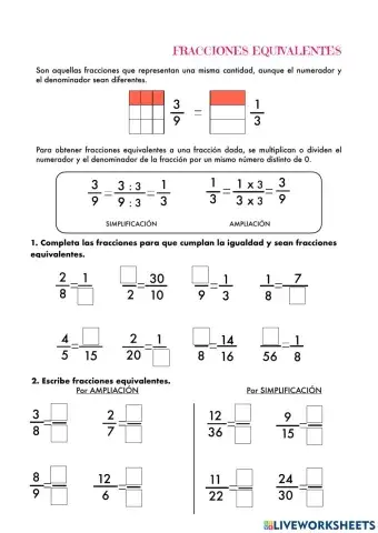 Fracciones equivalentes