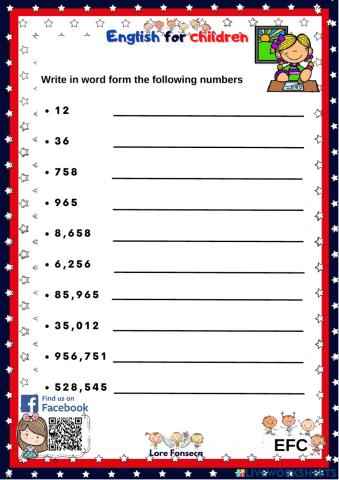 Numbers from 1 to billion efc lore fonseca