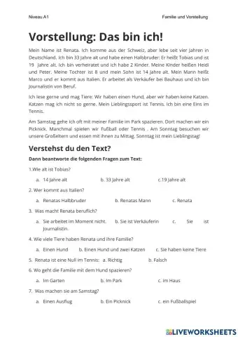 Vorstellung: Meine Familie und ich