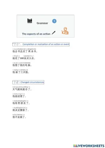 Aspects of an action