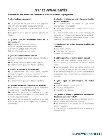 Test de comunicación