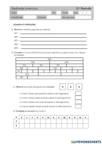 Ficha de Matemática