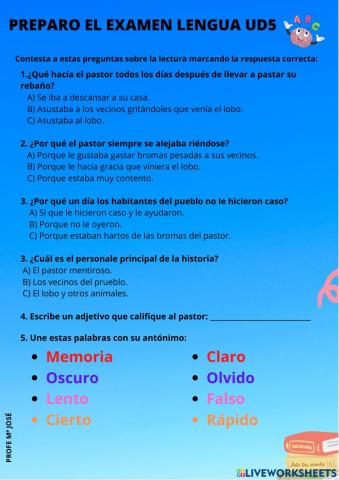 Repaso ud5 lengua 3º