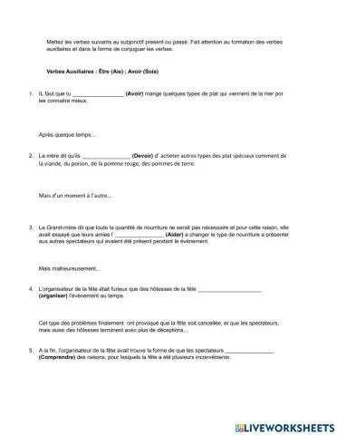 Le subjonctif Présent et Passé