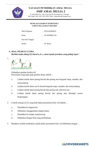 Penilaian harian 2 sem 2
