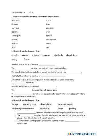 Electrician test 2 EE04