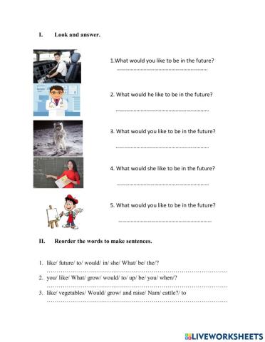 L35.U15.What would you like to be in the future.HW