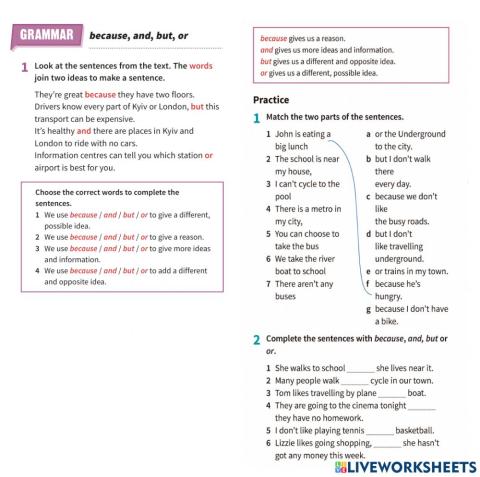 Prepare 5. Unit 14. Conjunctions