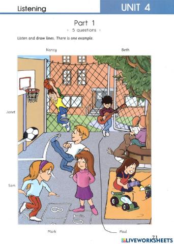 Movers listening practice test 4