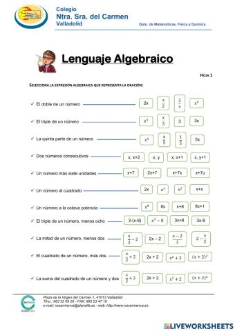 Lenguaje algebraico-1