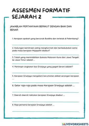 Assesmen formatif sejarah semester genap