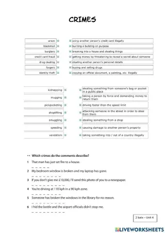 Crimes and criminals