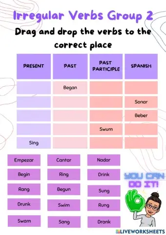 Irregular verbs group 2