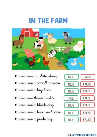 Farm animals reading