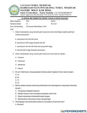 Pkn semester 2kelas 9