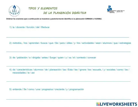 Tipo y elementos de la planeación educativa