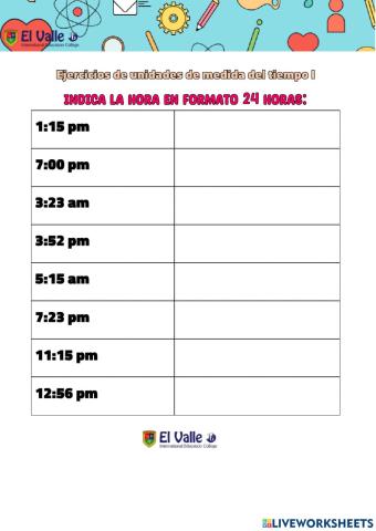 Unidades de medida del tiempo I