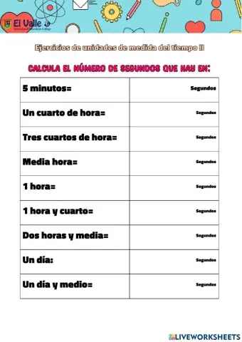 Unidades de medida del tiempo II