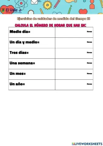 Unidades de medida del tiempo III