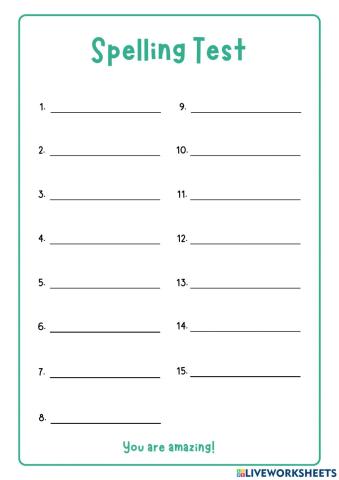 Word Wall Quiz Week 24