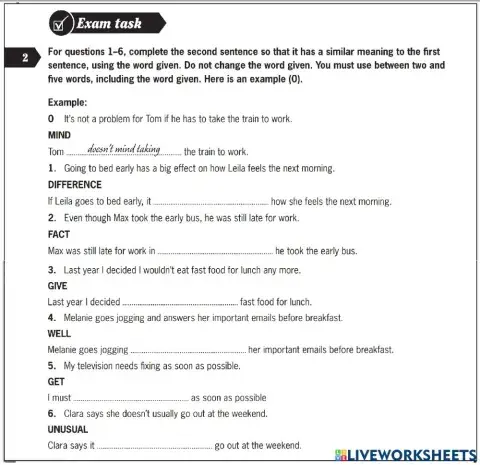 Reading & Use of English - Part 4